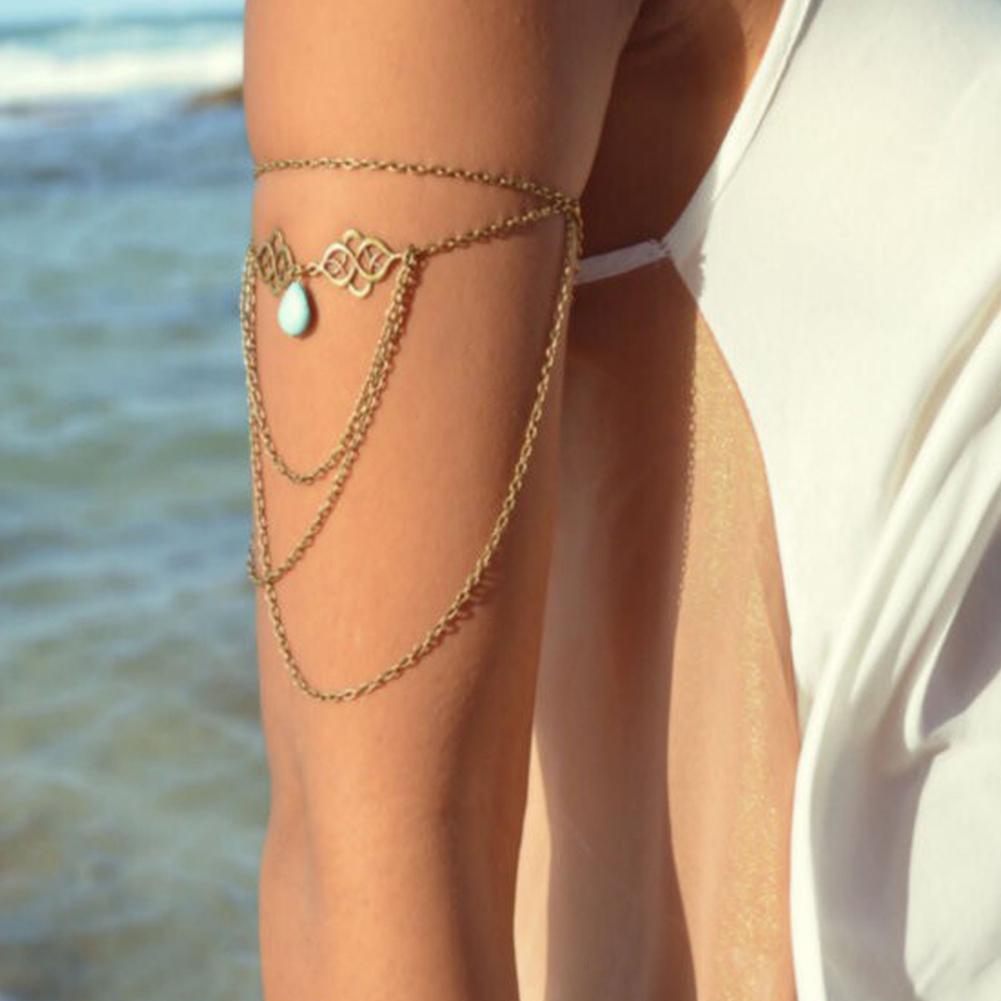 Bohemian Charm Arm Ketting Armband Vintage Kwastje Hangers Open Bovenarm Manchet Bangle Armbanden Armband Voor Vrouwen Mode-s A2I1