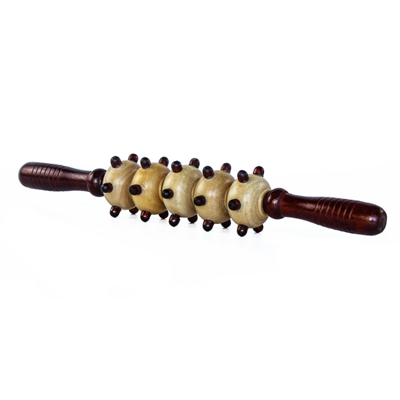 Holz Yoga Massage Rolle Bar taille halswirbelsäule zurück schulter beine holz Meridian Fitness Massagegerät handheld hause: 5