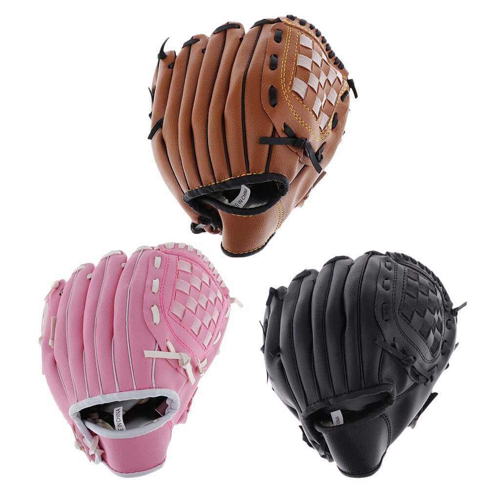 Baseball Glove Softball Gloves – Left Hand Throw – 9.5 inches Youth Size Mitts - Choose Colors