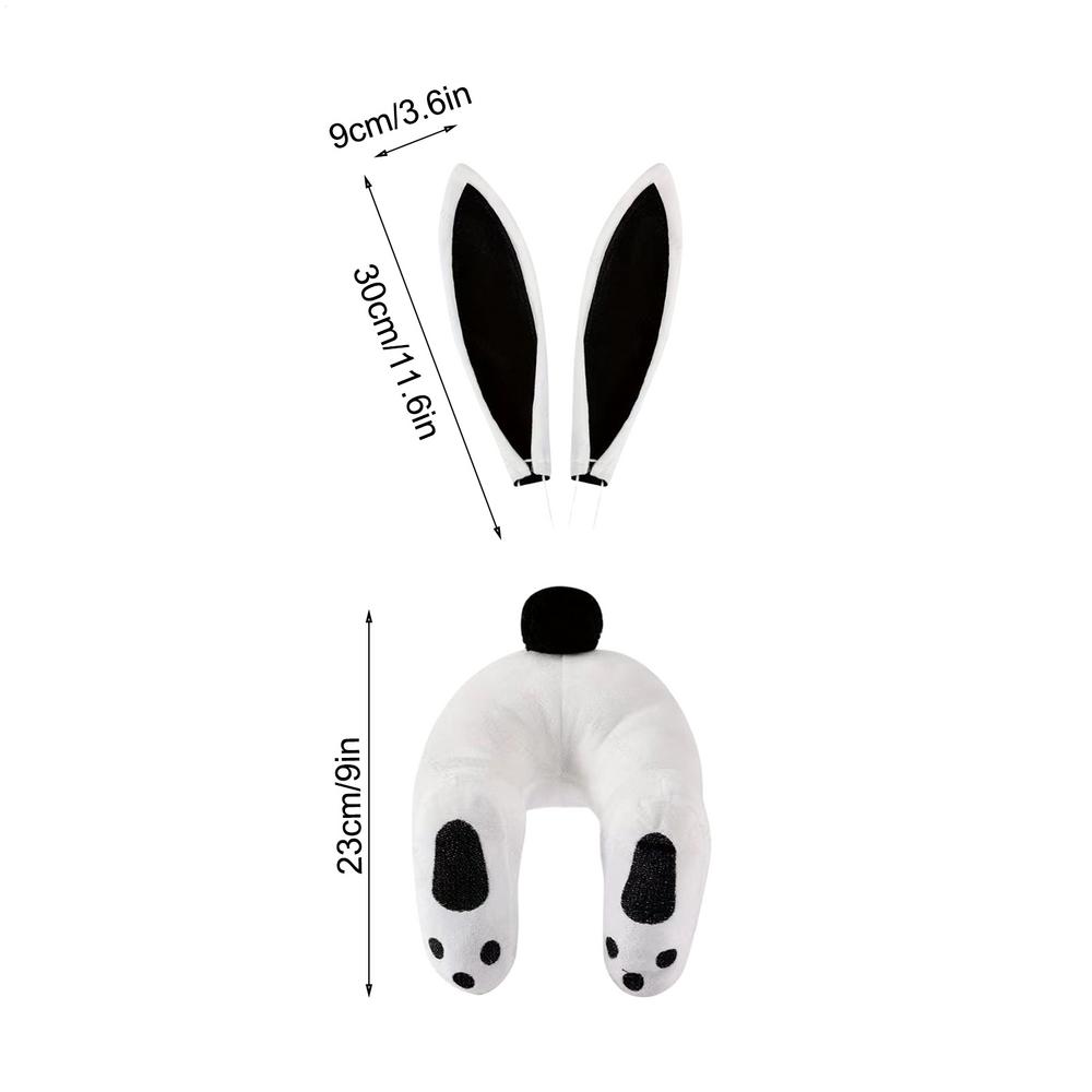 Decoración de conejito de Pascua para el hogar, accesorio de corona a tope de conejo para el hogar, jardín, corona, Festival, puerta delantera, decoraciones colgantes de pared: Negro