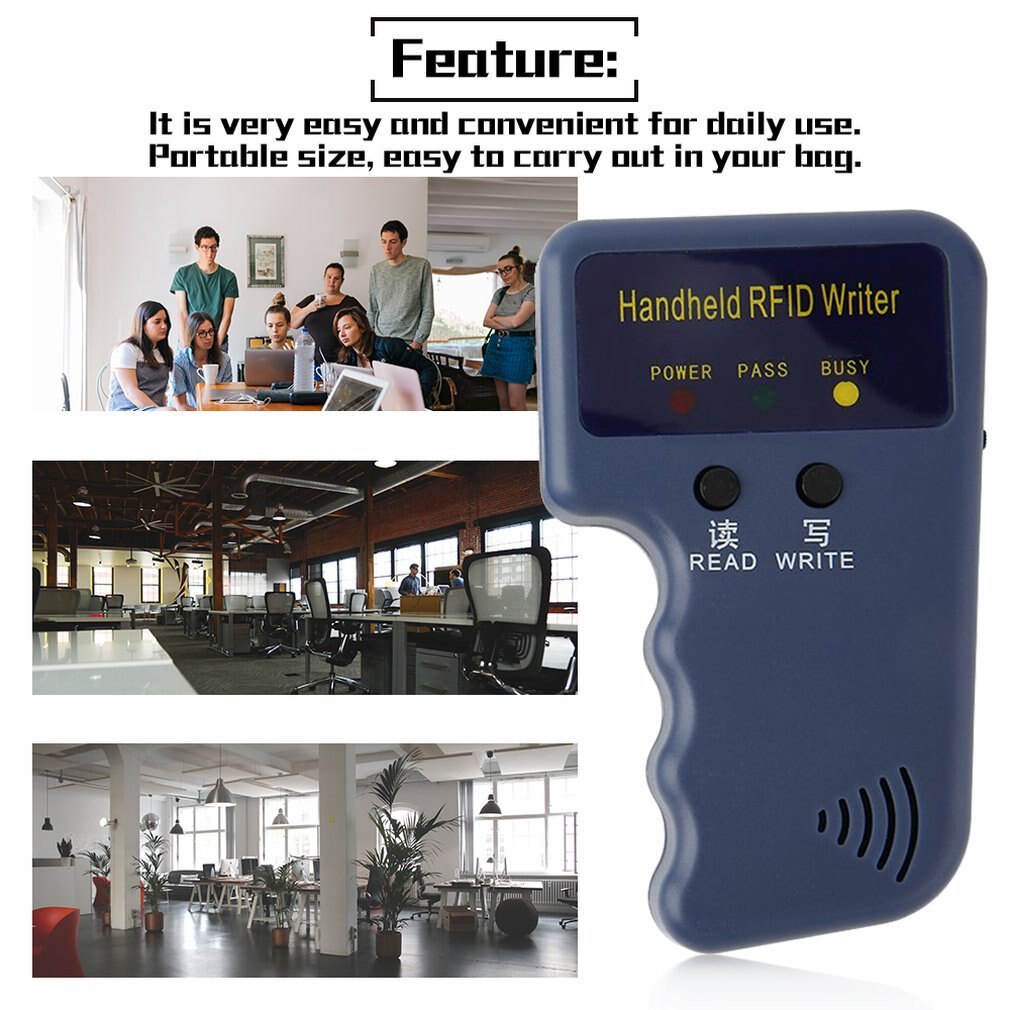 Handheld 125KHz RFID ID Card Copier Writer Duplicator Programmer Reader Match Writable EM4305 ID Keyfobs Tags Card Key Cards