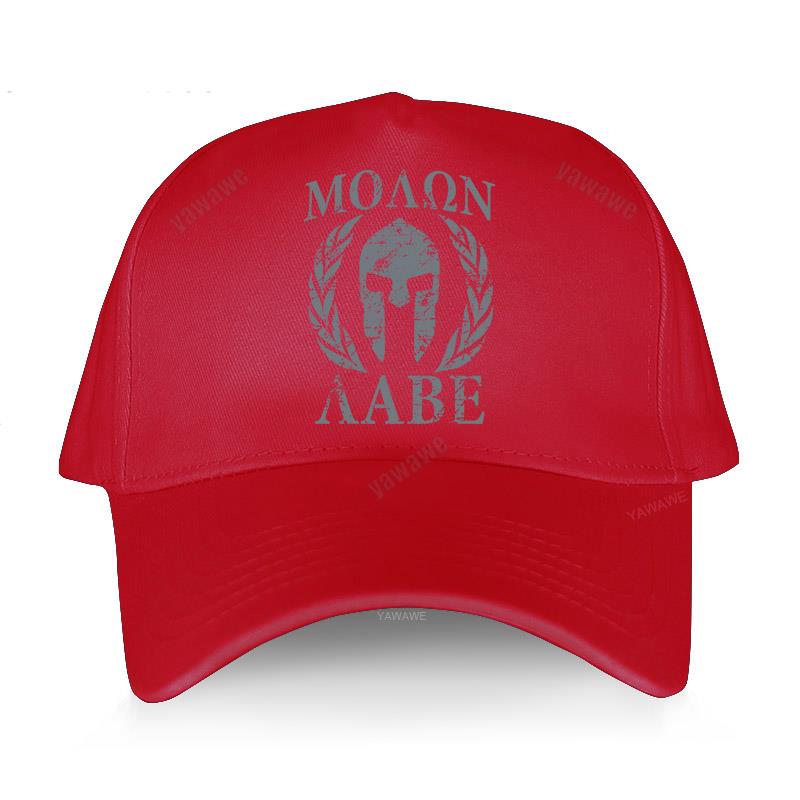 Cool Spartan Spartan Molon Labe Snapback Cap Man Pre-shrunk Cotton Sparta Trojan Helmet Boyfriend Caps Baseball Cap: red