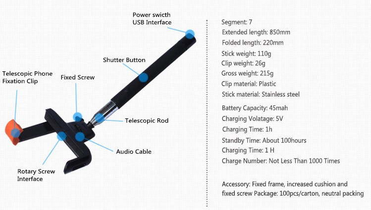 Z07-5 Bluetooth Selfie Stick Palo Selfie Extendable Handheld Self-Portrait Monopod For Xiaomi Iphone Samsung Huawei