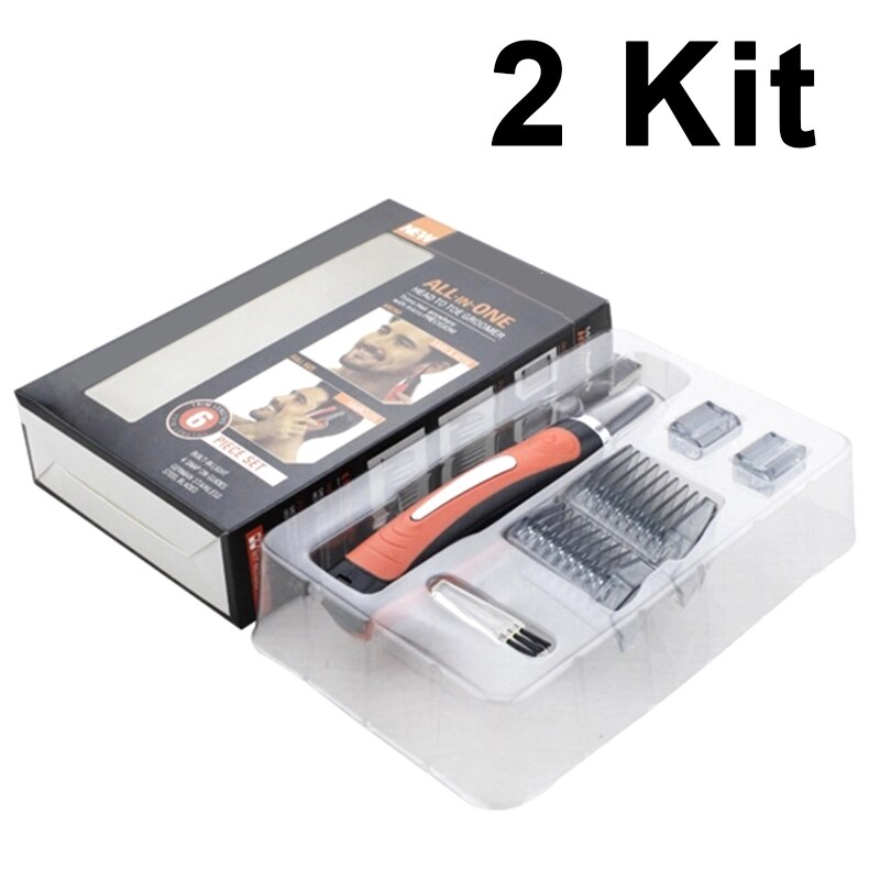 All in one Multi-function Electric Shaver Portable Shaving Razor Men Beard Trimmer Machine Razor Hair Trimmer T-blade Clippers: 2 kit Hair Trimmer