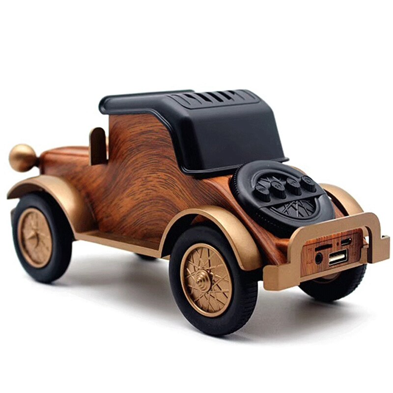 Classic Car Bluetooth Speaker Retro Wood Grain Bluetooth Speaker Radio Portable Mobile Phone Stand Mini Speaker: Default Title
