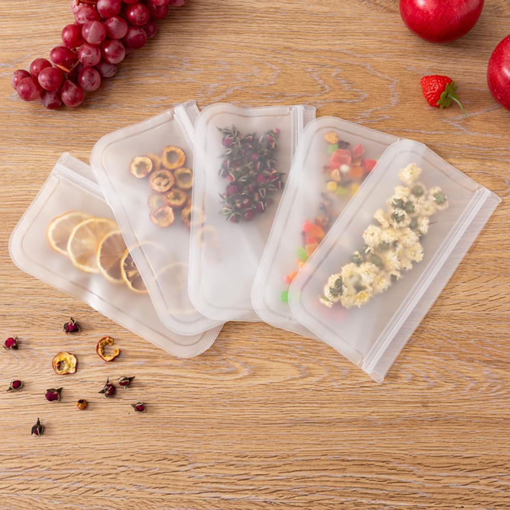 Bolsas reutilizables de silicona para almacenamiento de alimentos, contenedores de silicona a prueba de fugas, de grado alimenticio, 1 Uds.