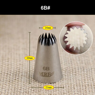 Medium Bloem Tips Rvs Icing Piping Nozzles Cake Decorating Pastry Tip Sets Cupcake Gereedschap Bakvormen: 6B