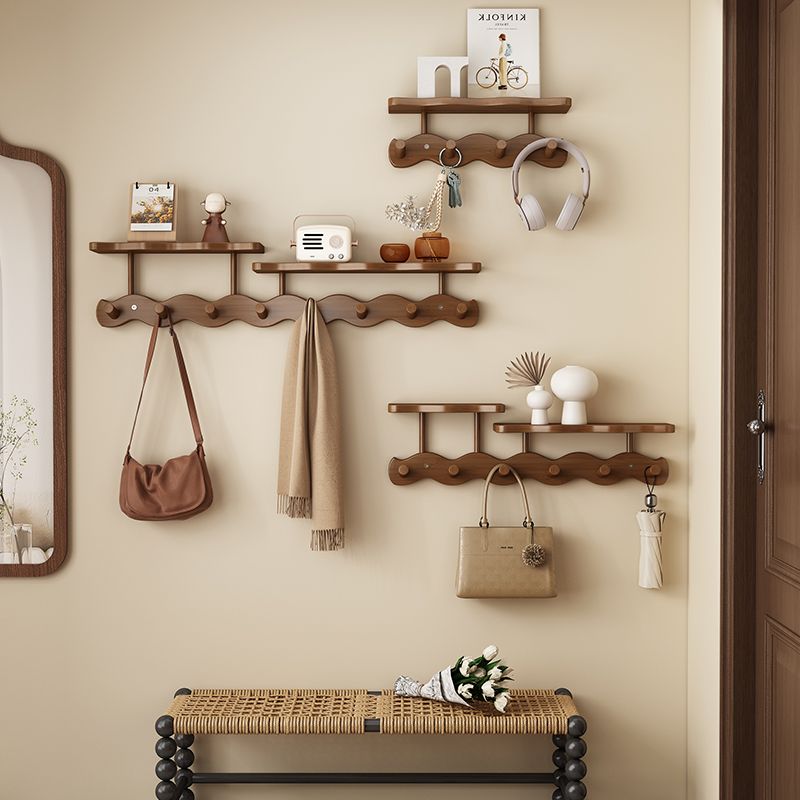 Ganchos de pared para entrada, estante de almacenamiento de pared, colgadores de llaves para puerta, ganchos para abrigos, colgador de almacenamiento para bolsa, puerta del dormitorio con estante, accesorios para el hogar