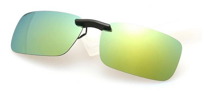Unisex Gepolariseerde Clip Op Zonnebril Bijziend Rijden Nachtzicht Lens Anti-Uva Anti-Uvb Fietsen rijden Zonnebril Clip: Yellow green slice