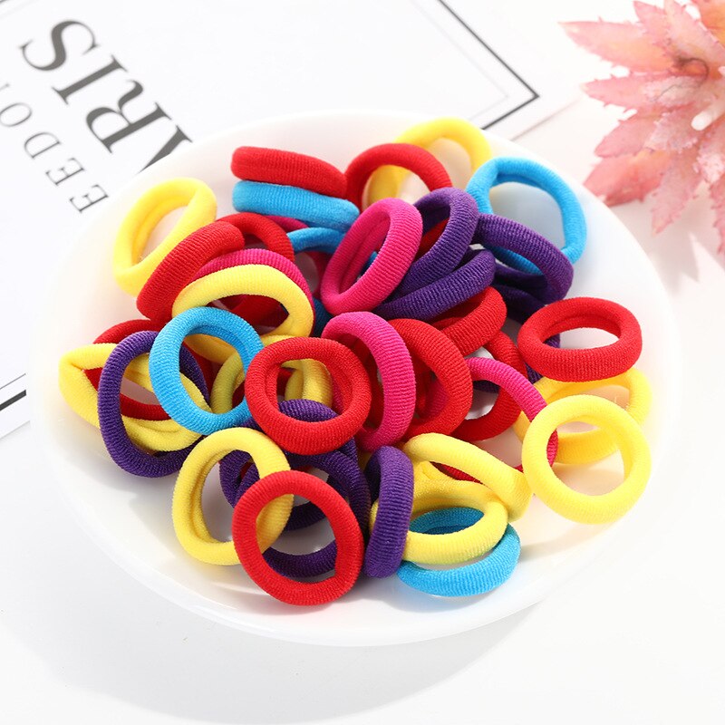 50 Pcs Kinderen Snoep Kleur Haar Touw Elastische Chouchou Haarbanden Mini Haar Ringen Rubber Band Voor Meisjes Prinses Haar accessoires: 1