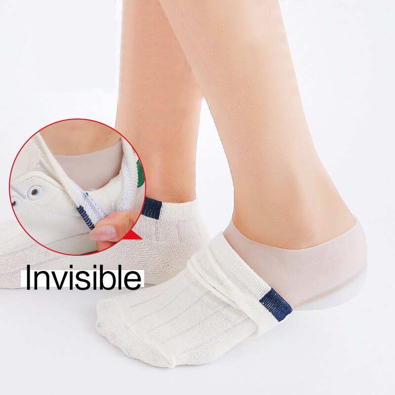 1 par osynlig höjd ökad innersula silikon hälsockor för kvinnor herr sulor 2-5cm innersulor för plantar fasciitis sko sula
