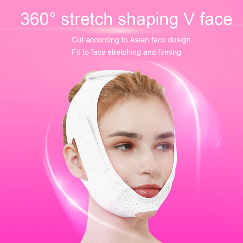 Åndbar opstrammende øjeblikkelig ansigtsløftmaske ansigtsløftningsværktøj hvid tynd og let 360 ° elasticitet ansigtsløftningsbandage
