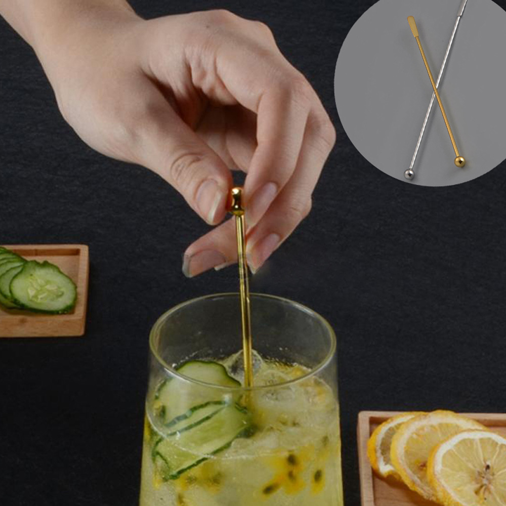 Swizzle Sticks Metal Stainless Steel Mixing Cocktail Coffee Stirrers Wine Drink Mixing Stirring Rod Kitchen Bar Utensil
