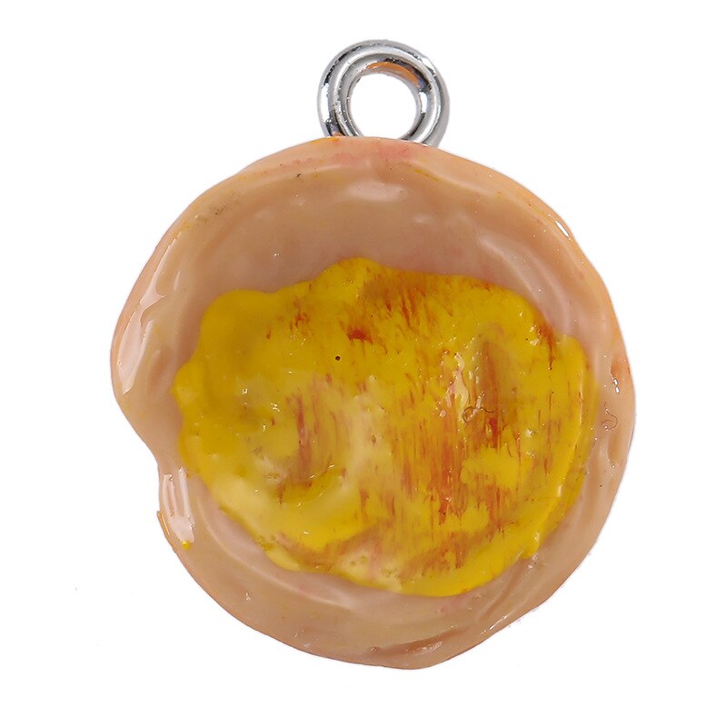 10 sztuk sztuczna żywność żywica Charms chleb ciasto ciasteczka Charms dla bransoletki tworzenia biżuterii Kawaii śliczny wisiorek, breloczek akcesoria: Platerowane w kolorze black gun