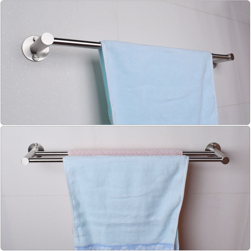 Toallero de baño fijo de acero inoxidable, barra de toalla de baño, colgador de toalla montado en la pared, gancho individual, toalleros dobles