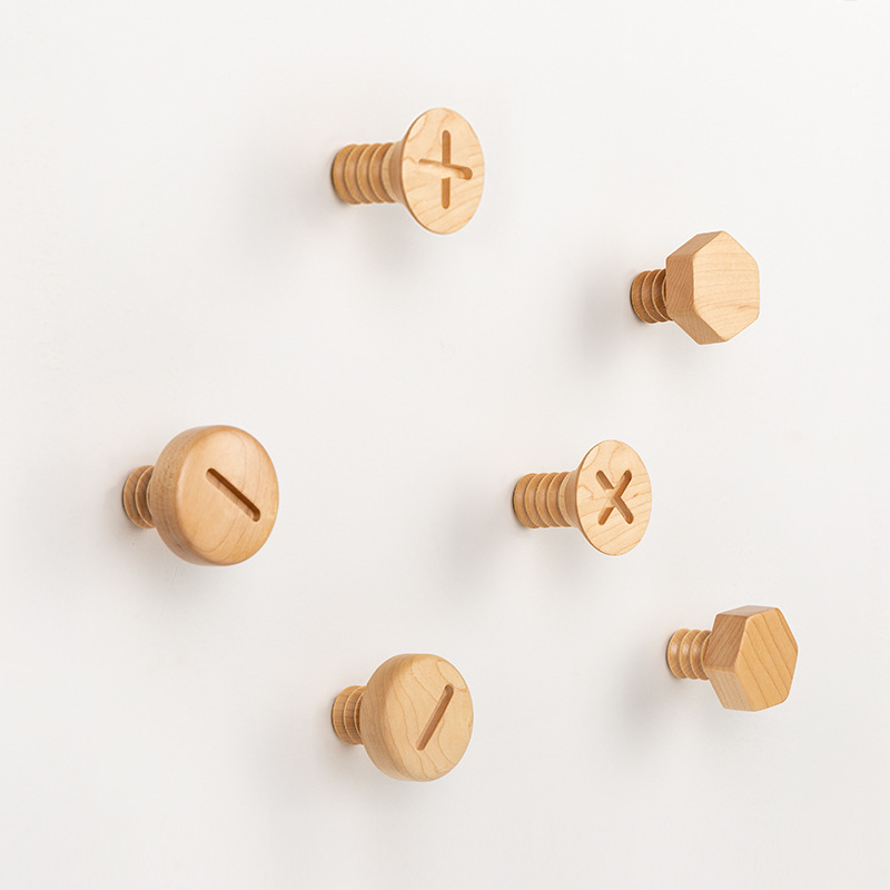 Wood Hooks Clothes Coat Hooks Screw Natural Luxury Canada Maple Wood Key Holder Wall Key Hanger Nordic Home Coat Rack
