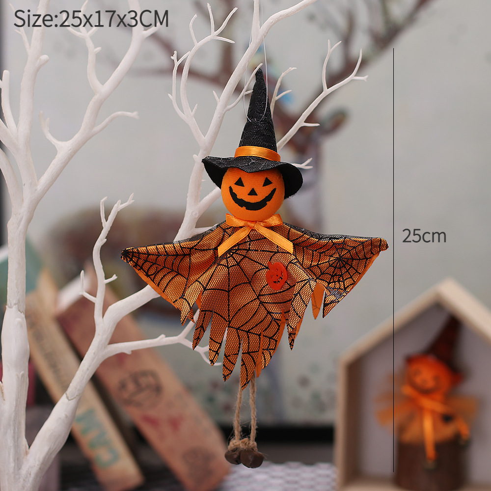 Halloween-dekorasjoner dukkebardekor gresskar spøkelsesheks anheng skummel halloween barn halloween-festdekorasjon til hjemmet: Fluorescensgul