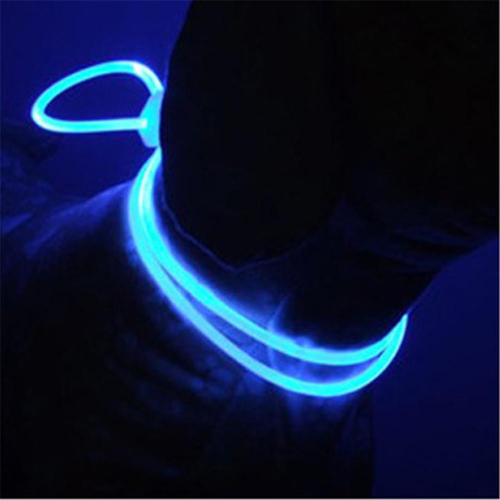 Led kæledyrshalsbånd lysende justerbare kæledyrssikkerhedshalsbånd vandafvisende blinkende lys fluorescerende halsbånd kæledyrsforsyninger: Blå