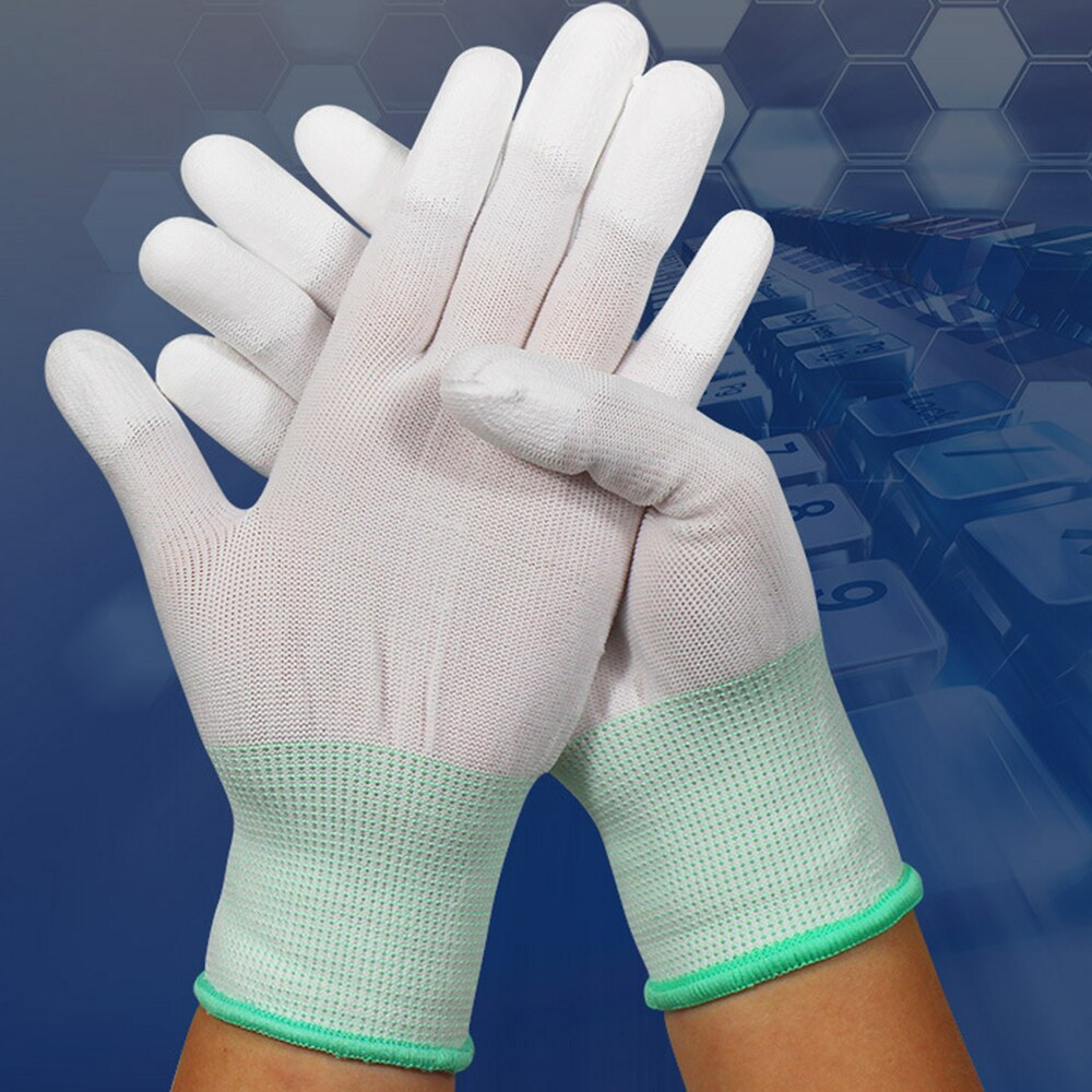 1pair Antistatic Gloves Anti Static ESD Electronic Working Gloves PU Coated Coated Finger PC Antiskid for Finger Protection