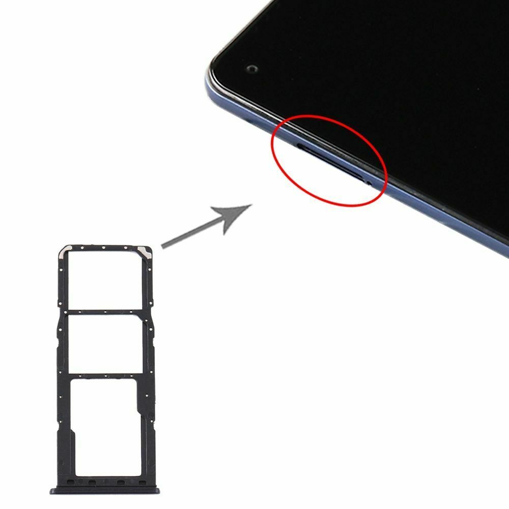 Replacement Parts Sim Card Holder Slot Micro SD Card Tray Adapter For Samsung Galaxy A21s Black