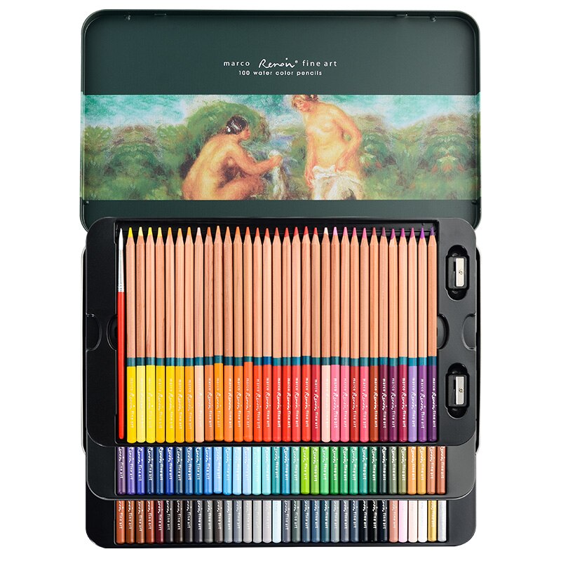 Marco Renoir 3100 3120 12/24/36/48/72/78/100/108/120 Tin Box Box Limited Edition Oil/Water-Soluble Colored Pencil Set
