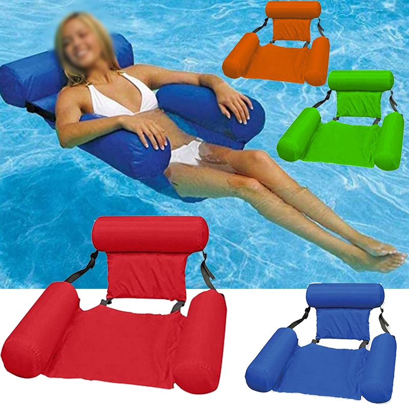 Pvc zomer opblaasbare opvouwbare rij zwembad water hangmat luchtbedden bed strand watersport ligstoel stoel