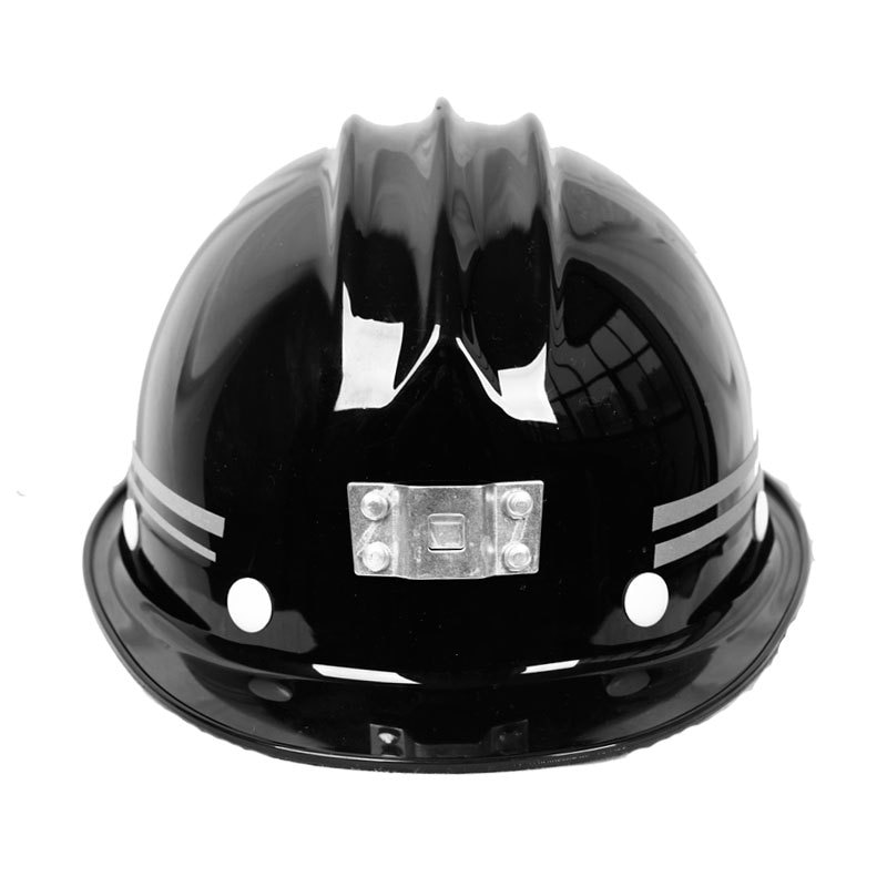 Casquette de sécurité pour la Construction, en plastique pur, avec bande réfléchissante, ajustable pour le travail nocturne, Anti-écrasement sur Site pour électricien: black