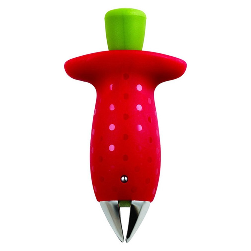 Descascarillador de fresas, utensilio para quitar hojas de Frutas de plástico de Metal, removedor de tallo de tomate, herramienta de cocina