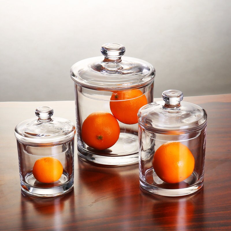 Handmade lead-free glass jar kitchen food bulk container set spice dried fruit storage tank salad bowl WF1104235