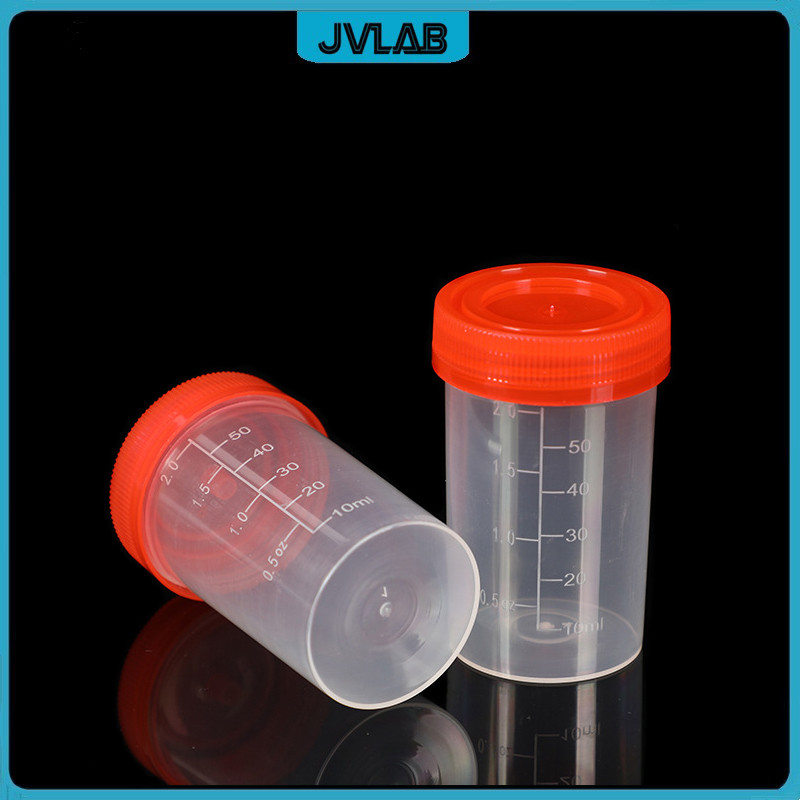 Plastic Urine Container Cup 60 Ml Plastic Flesjes Schroef Cover Sputum Cup Hoogte 67Mm Eo Gesteriliseerd Individuele Pakket 50/Pk