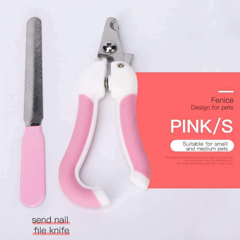 Fenice Pet Nail Clipper Scissors Pet Dog Cat Nail Toe Claw Clippers Scissors Trimmer Grooming Tools for Animals Pet Supplies: Pink S