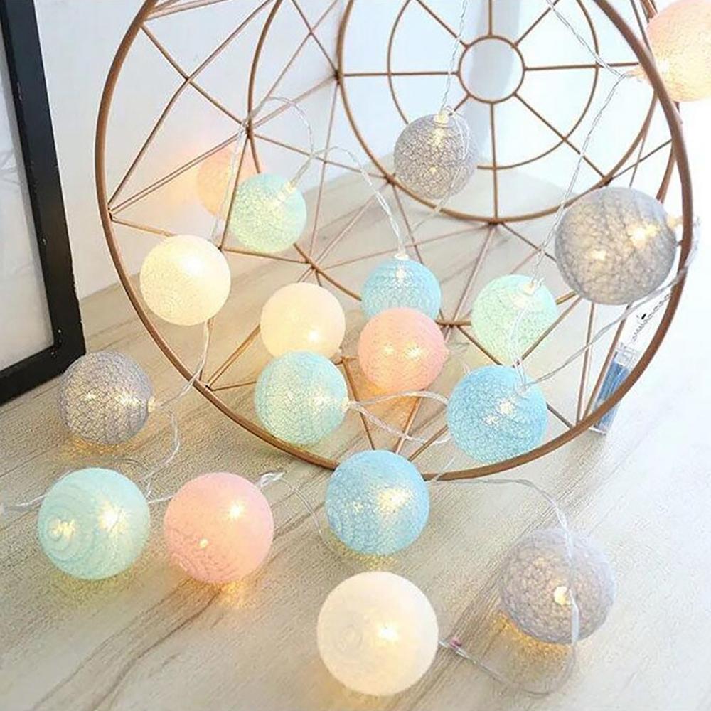 Linterna de hilo de algodón con 20 luces Led, 2M, lámpara de papel, Mini bola, decoración de , Festival, de Pascua