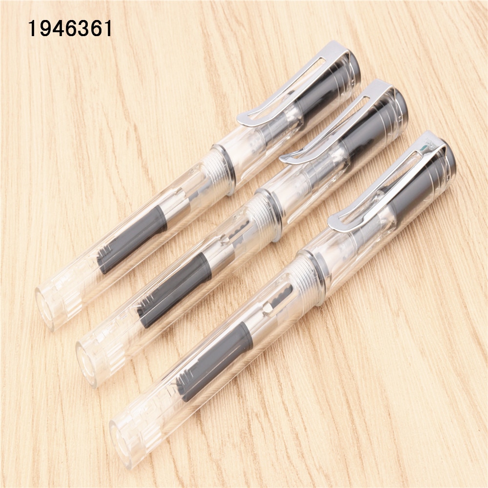 Jinhao 874 läpinäkyvä valkoinen goottilainen rinnakkain taide kukka vartalotaide litteä kärki vinyyli tiibetin arabia opiskelija toimisto mustekynä