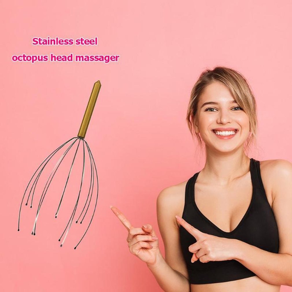 Rvs Octopus Head Massager Massage Instrument Hoofd Krassend Krassen Head Scalp Massager