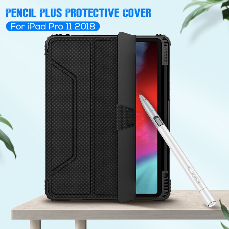 NILLKIN For iPad Pro 11 case Magnetic PU Leather Flip Cover PC back cover smart for iPad Pro 12 9 case with Protector