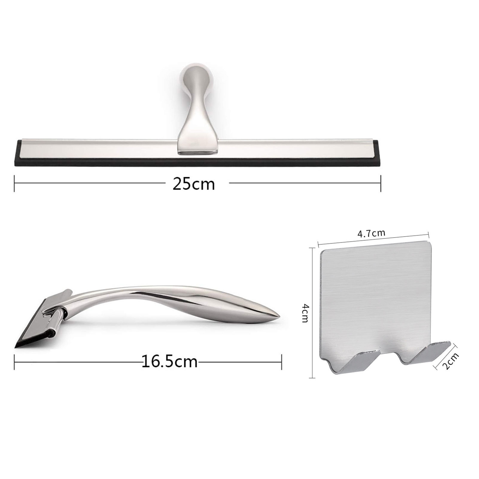 25–45 cm Wischer, Badezimmer-Fensterwischer, professioneller Fensterabzieher mit Gummilippe für Badezimmer, Dusche, Zuhause, Auto, Glasreinigung