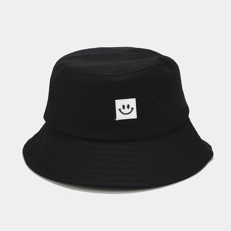 Bucket hat kvinder sød lilla hatte solcreme ensfarvet smil bucket hat панамы efterår trend mænd graffiti: 01