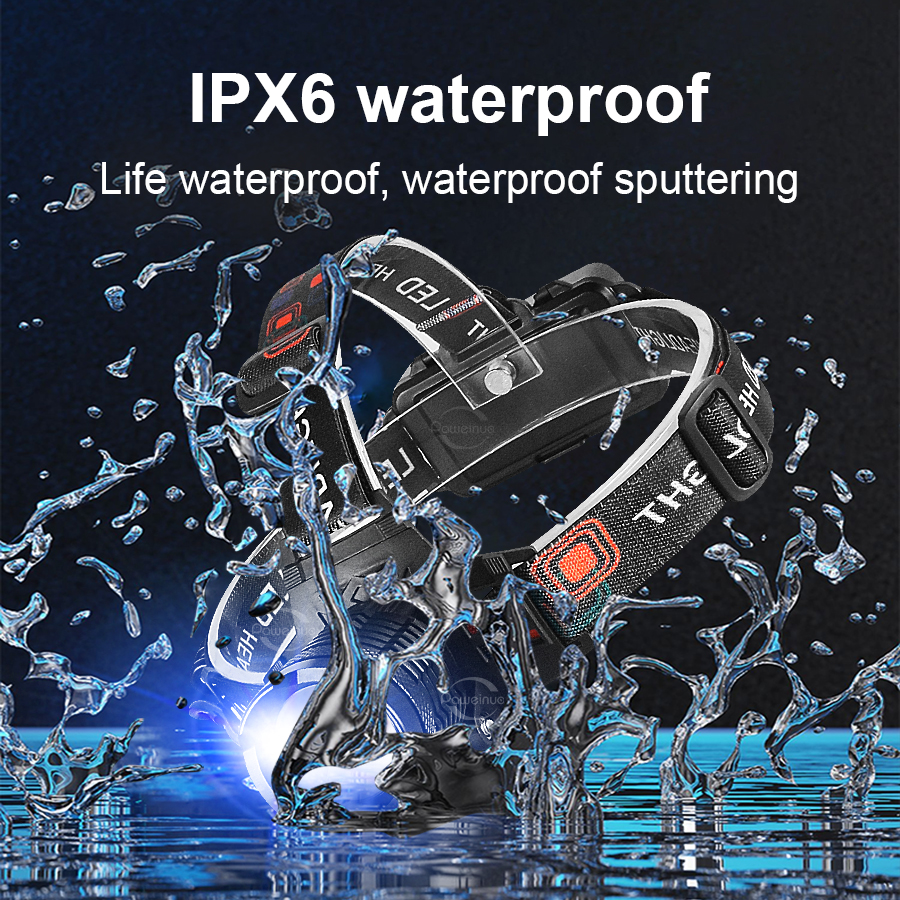 Warm/White Powerful LED Headlamp Fishing Headlight Rechargeable Head Flashlight High Power Outdoor 18650 Head Lamp Fishing Light