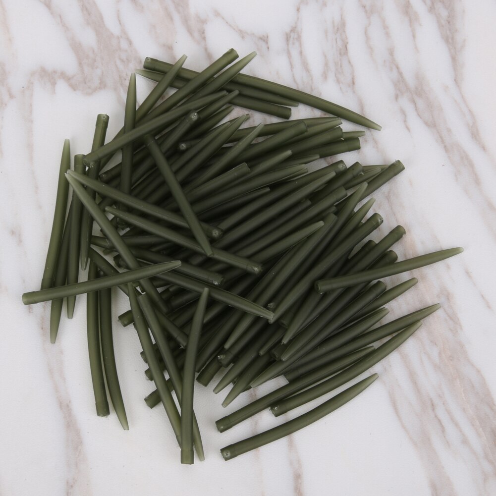 Terminal Carp 100 PCS Fishing Hook Rubber Tip Tube Anti Tangle Sleeves Connect with Fishing Hooks Carp Fishing Tackle Boxes 53mm