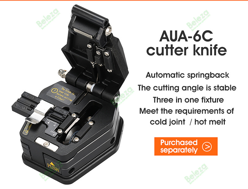 Fiber Optic FTTH Tool Kit AUA-6C Fiber Cleaver Optical Power Meter 10MW Visual Fault Locator Wire stripper