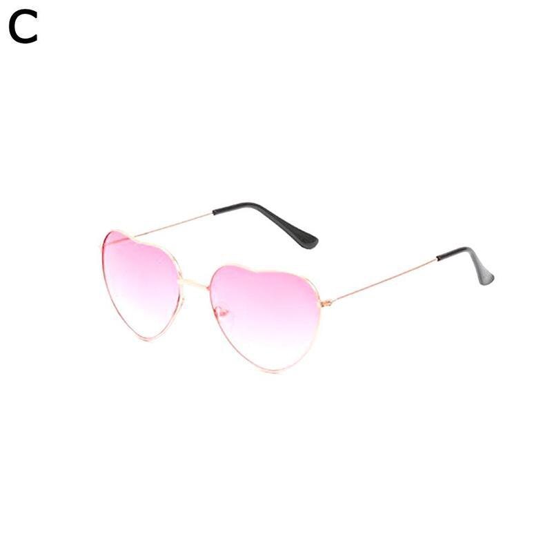Gafas de sol Retro de Metal con forma de corazón para mujer, bonitas gafas de sol sexis con forma de amor, gafas de Vintage, accesorios de a la Gradien: C