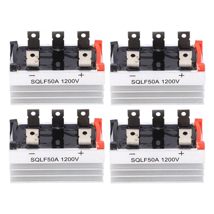 4 stuks gelijkrichter sqlf 50a 1200v 3- fase gelijkrichtmodule met koellichaam