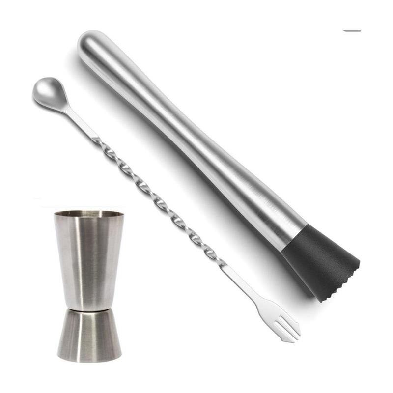 Stainless Steel Wine Cocktail Stick Ice Crusher Swizzle Stick Measuring Cup Bar Supplies Ice Crusher For Home