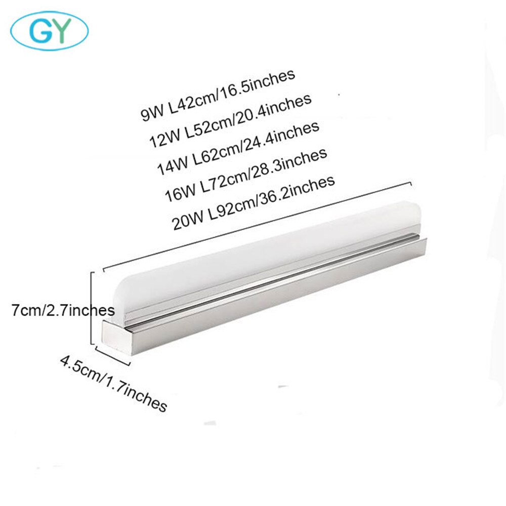 Moderne Dimbare LED Badkamer Vanity Spiegel met Touch Sensor Rechthoek