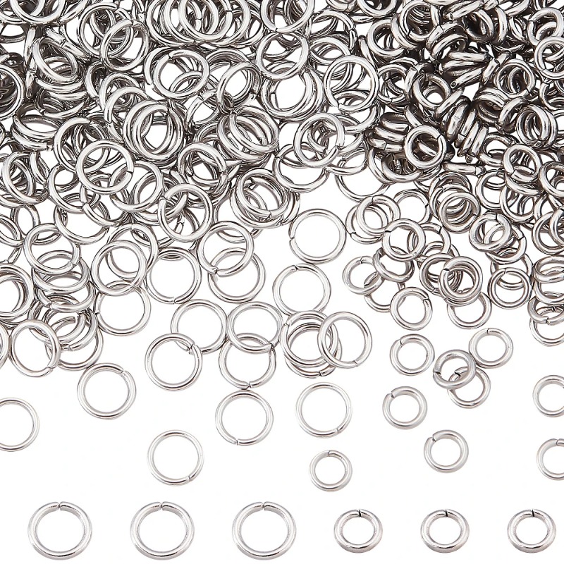 1 doos 1100 st 2 stijl roestvrij staal open ringetjes connectoren koppelring ringetjes bulk voor sieraden maken maliënkolder ring