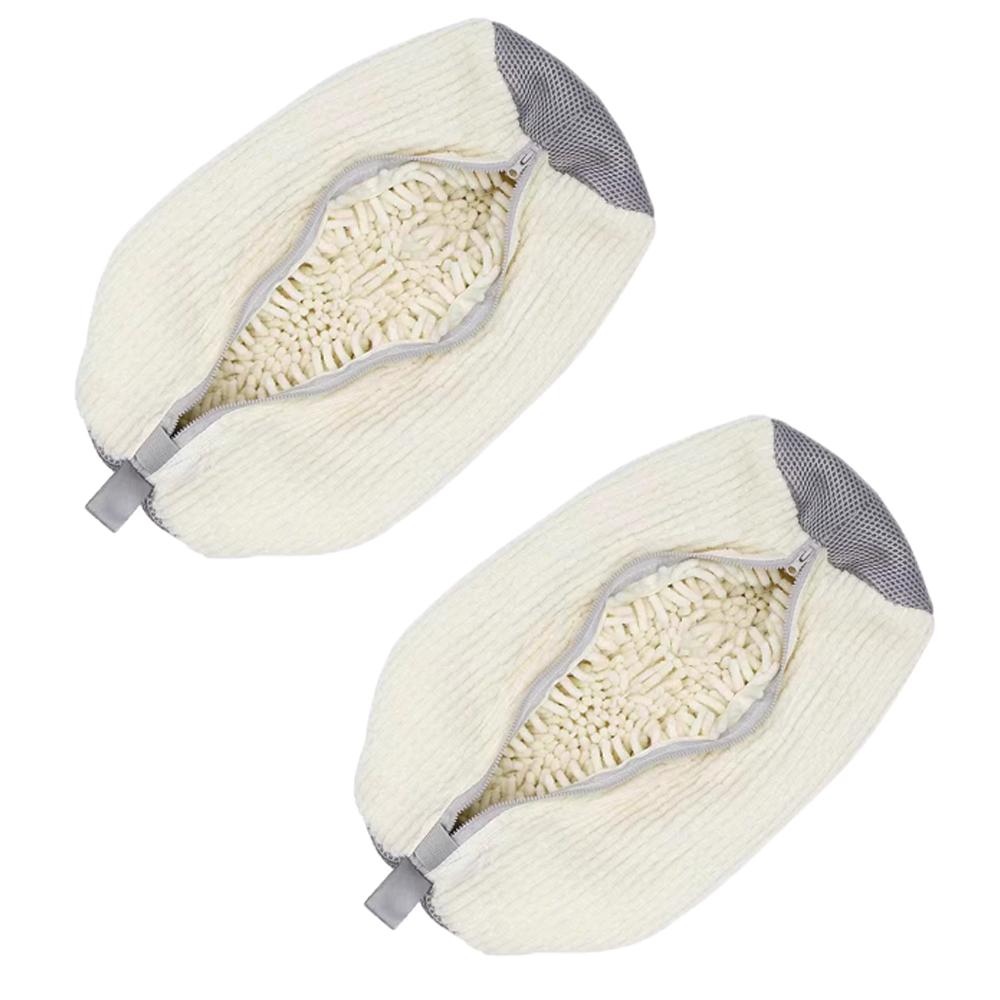 Schoenen wassen Tas Katoen Wasschoenen Beschermer Pluizige vezels Polyester Vriendelijk Anti-vervorming Schoenen Kleding Organizer: Army Green