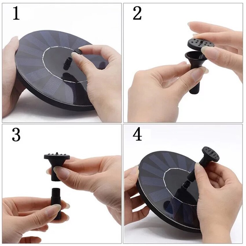 Small Solar Water Fountain Pool Pond Waterfall Fountain Garden Decoration Outdoor Bird Bath Solar Powered Fountain Floating Wate