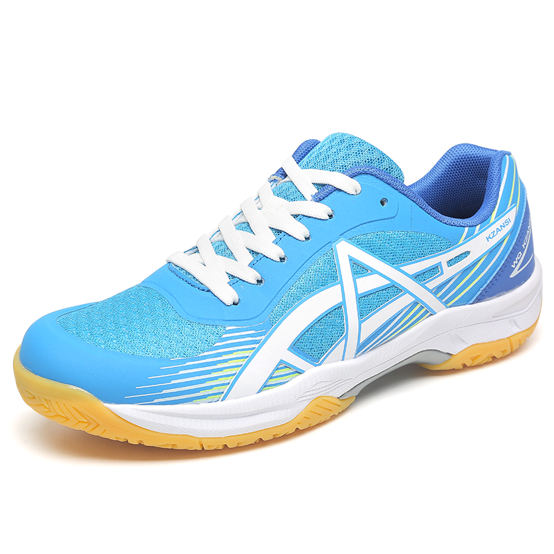 Chaussures de Badminton pour hommes, baskets de Tennis, d'entraînement, de volley-ball, antidérapantes, de , confortables, unisexes: vert clair / 45