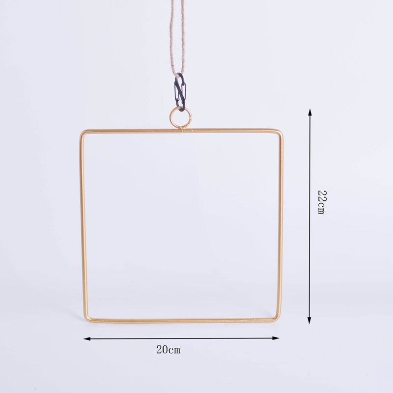 Iron Gold Metal Round Triangle Square Garland Artificial Flower Rack Christmas Wreath Wedding Bride Handmade Flowers Hoop: A081R02