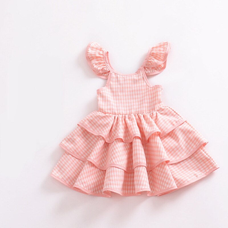 Abito estivo per bambini per ragazze con volant abito tutu scozzese stile bohemien abiti da spiaggia principessa abiti bebe 1-5 anni: 4T